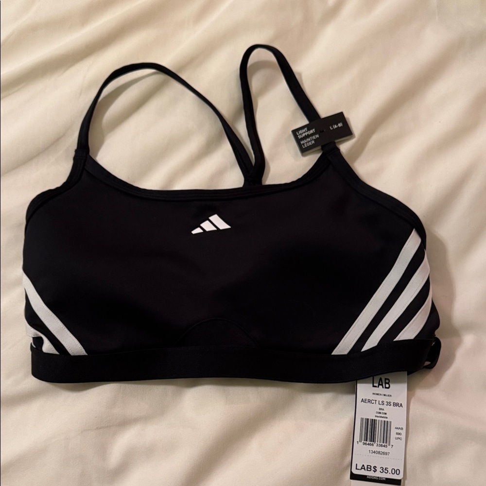 Adidas Women's Black and White Sports Bra